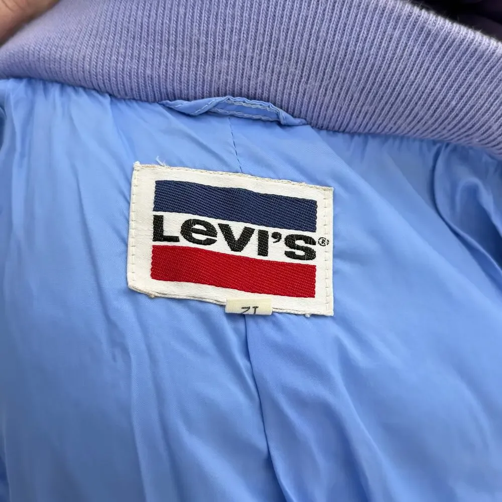 Vintage Levi’s USHGA Hang Gliding Puffer Jacket USA Plum Blue Youth 12